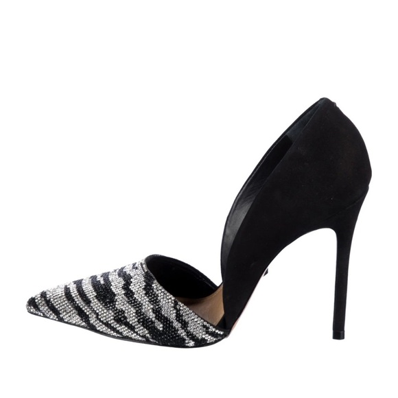 SCHUTZ Shoes - Schutz Black and White rhinestones in zebra print Women's Heels​